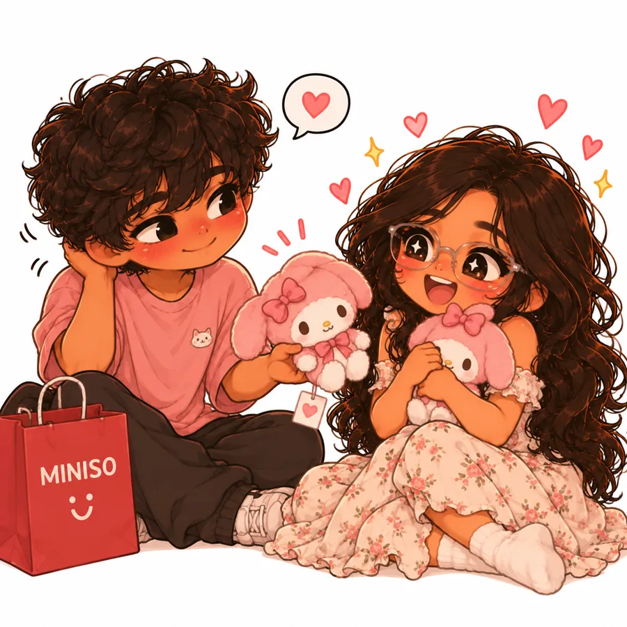 Chibi me giving you a plush doll from Miniso